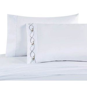 VCNY HOME KING WHITE EMBROIDERED SHEET SET